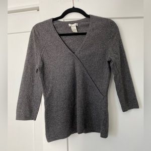 Daniel Bishop Cashmere Wrap Crossover V Neck Sweater, Medium